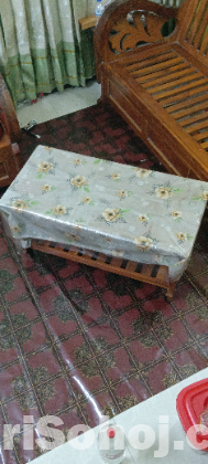 Kathal wood er 5 sit er sofa set with tee table